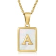 thumbnail image 1 of HESHPAWS Shell Initial Necklace for Women A-Z Letter Pendant Necklace Womens Capital Letter Yellow Gold Plated Stainless Steel Cable Chain 18 in, 1 of 10