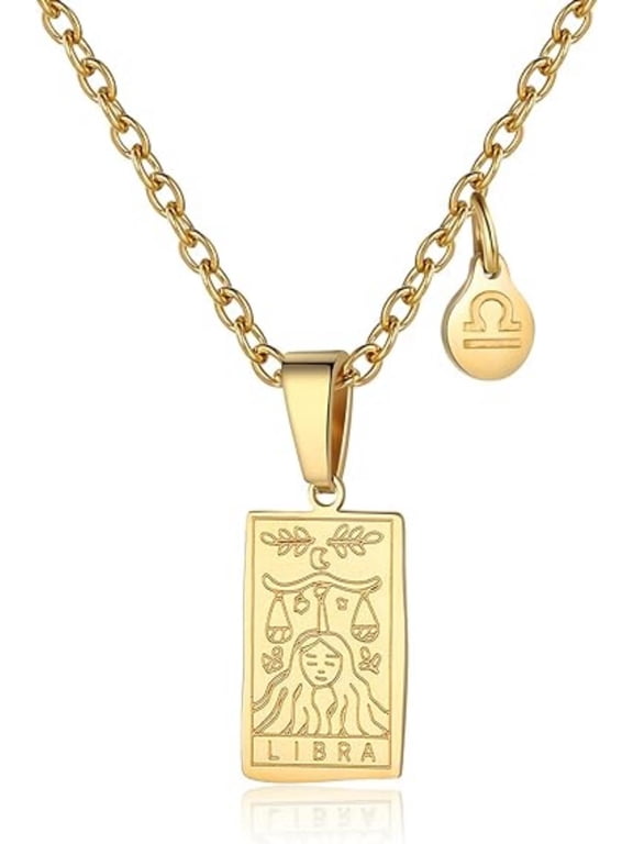 Zodiac Necklace Women Constellation Tarot Card Pendant Gift for Motherday gift Virgo Taurus Scorpio Sagittarius Pisces Leo Libra Gemini Capricorn Cancer Aries Aquarius