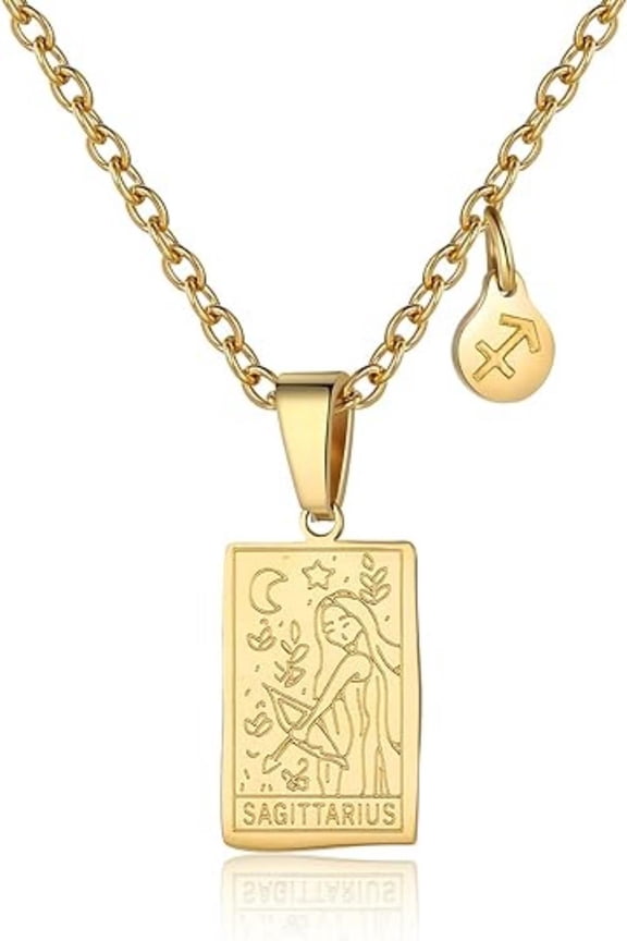 Zodiac Necklace Women Constellation Tarot Card Pendant Gift for Motherday gift Virgo Taurus Scorpio Sagittarius Pisces Leo Libra Gemini Capricorn Cancer Aries Aquarius