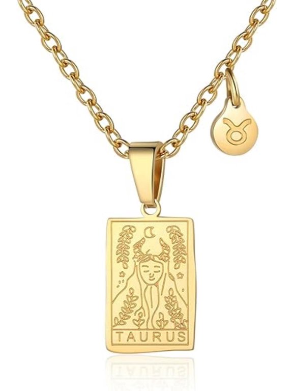 Zodiac Necklace Women Constellation Tarot Card Pendant Gift for Motherday gift Virgo Taurus Scorpio Sagittarius Pisces Leo Libra Gemini Capricorn Cancer Aries Aquarius