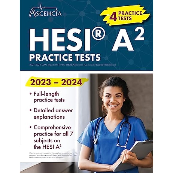 Pre-Owned HESI A2 Practice Questions 2023-2024: 900+ Practice Test Questions for the HESI Admission Assessment Exam [4th Edition] (Paperback) 1637983204 9781637983201