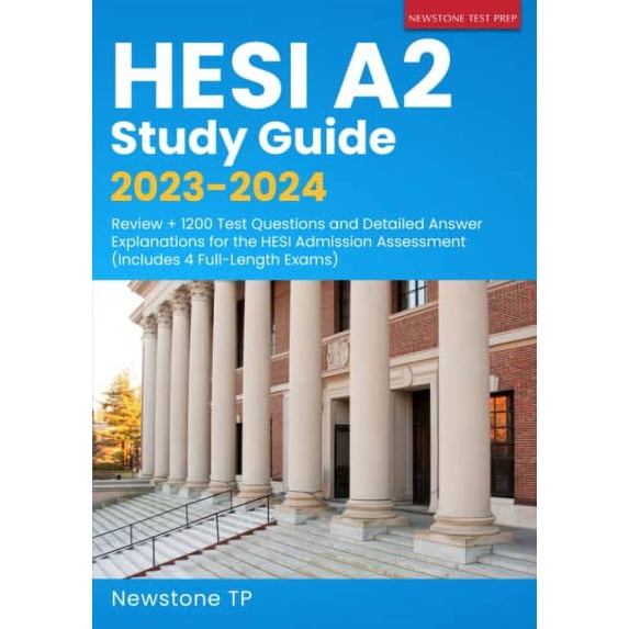 Pre-Owned HESI A2 Study Guide 2023-2024: Review + 1200 Test Questions and Detailed Answer Explanations for the Admission Assessment (Includes 4 Full-Length Exams) Paperback - GOOD