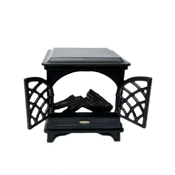 HESITONE 1:12 Dollhouse Miniature Furniture Plastics Fireplace with LED for Bedroom Cafe