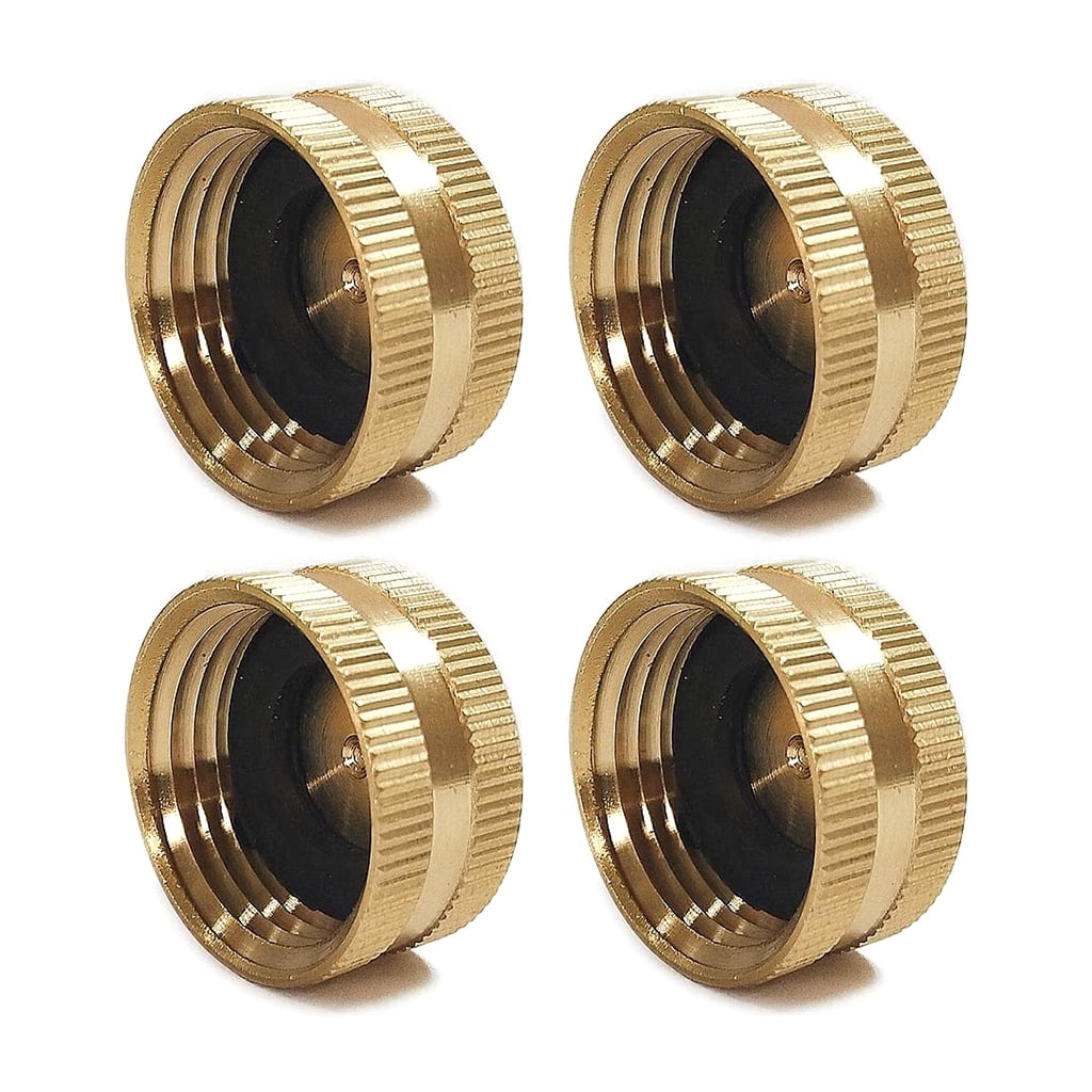 HESITONE 4Pcs Garden Hose 3/4" Female Threaded End Brass Cap with