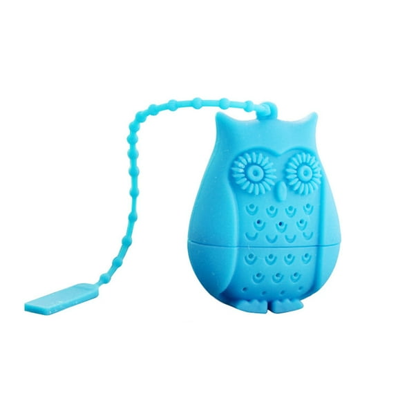 HESITONE Reusable Silicone Tea Bags with Long Rope Cute Owl Loose Leaf Tea Infuser Strainer for Tea Cups Mugs Teapots Accessories