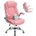 thumbnail image 1 of HESL Office Chair with Flip-Up Arms, Big and tall Office Chair with Rocking Mode, Desk Chair, Pink, 1 of 7