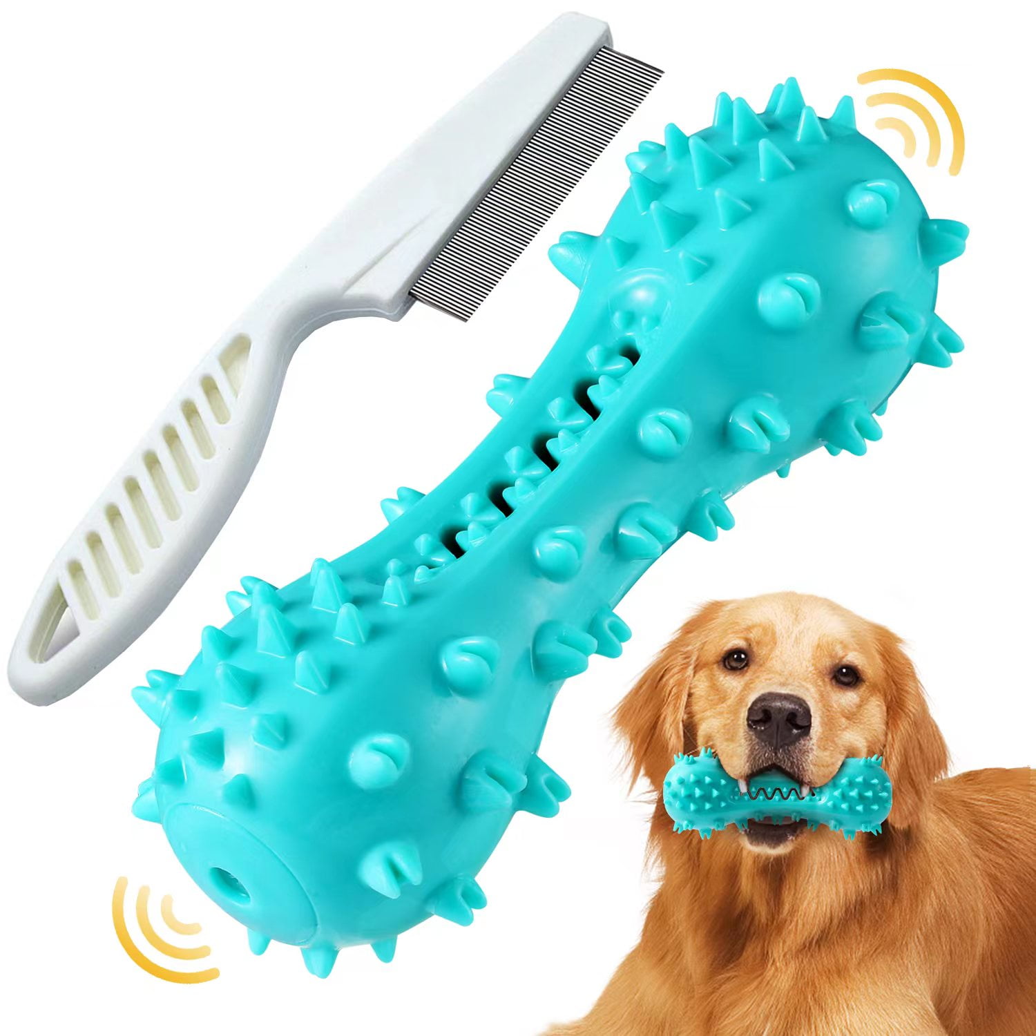 Buy Interactive Dog Chew Toy - Dog Toys for Aggressive Chewers - Thick  Rubber Teeth Cleaning Tool for Medium to Large Dogs - Tear Resistant and  Dishwasher Safe - Dental Hygiene for