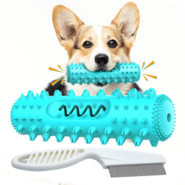 HESLAND Durable Bone Flavored Chewy Dog Toys for SmallMedium Breed, Squeaky Teeth Cleaning Toy