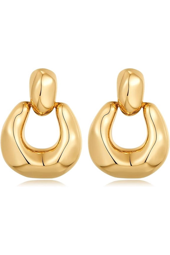 Gold Dangle Earrings for Women, 2 Pieces