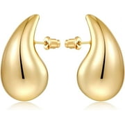 HESSAWELL Waterdrop Gold Earrings for Women Teardrop Gold Big Earrings Fashion Jewelry Gift
