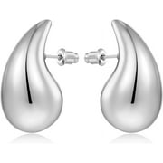 HESSAWELL Waterdrop Silver Earrings for Women Teardrop Silver Big Earrings Fashion Jewelry Gift