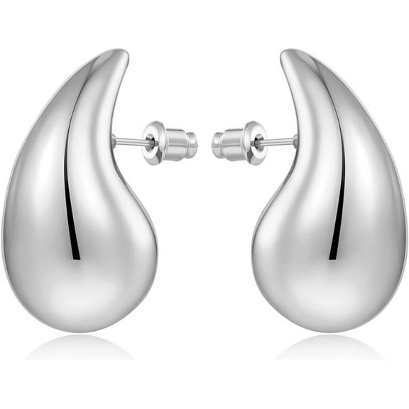 HESSAWELL Waterdrop Silver Earrings for Women Teardrop Silver Big Earrings Fashion Jewelry Gift