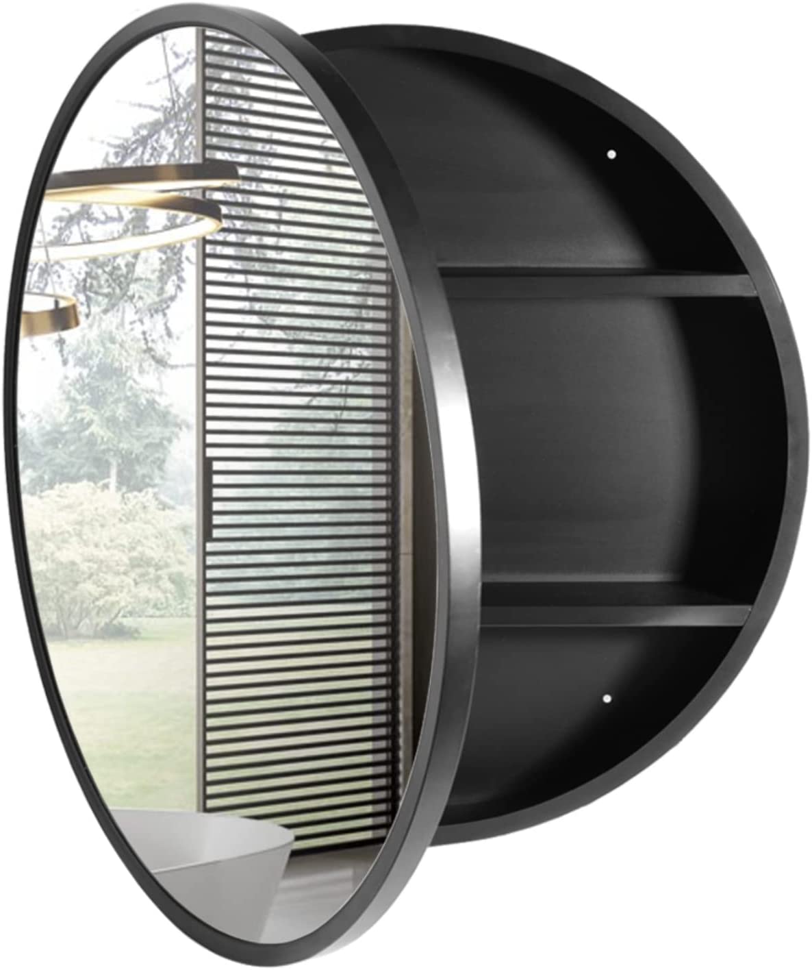 HETAO Medicine Round 24 Inch x 24 Inch Bathroom Mirror