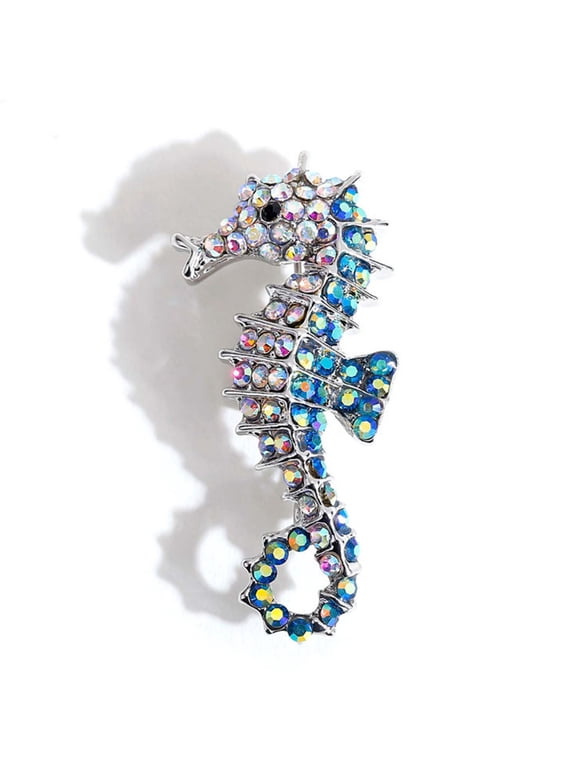 Animal Seahorse Brooch for Women, Safety Brooch Pins, Enamel Pins for Clothing Backpack Hat Decoration, Mother's Day Valentine's Day Birthday Gifts for Women