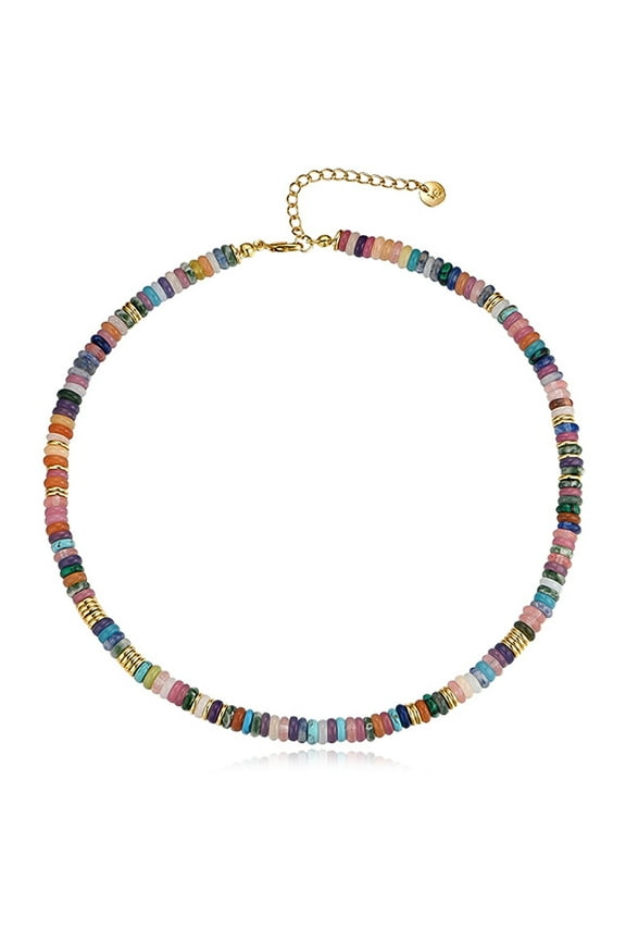Colorful Bohemian Surfer Choker Necklace for Women, Handmade Beaded Jewelry