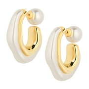 HETICA Chunky Gold Hoop Earrings 14k Gold Plated Hoop Earrings for Women Unique Dangle Design Elegant Thick Hoop Earrings Timeless Beauty Fashion Accessories for Any Outfit Perfect Gift for Her