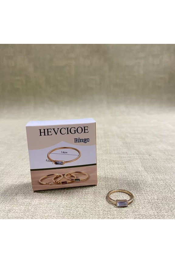Rings,Rings for Women Non Tarnish Gold Stackable Rings Dainty 14K Gold/Silver Plated Baguette CZ Pinky Ring