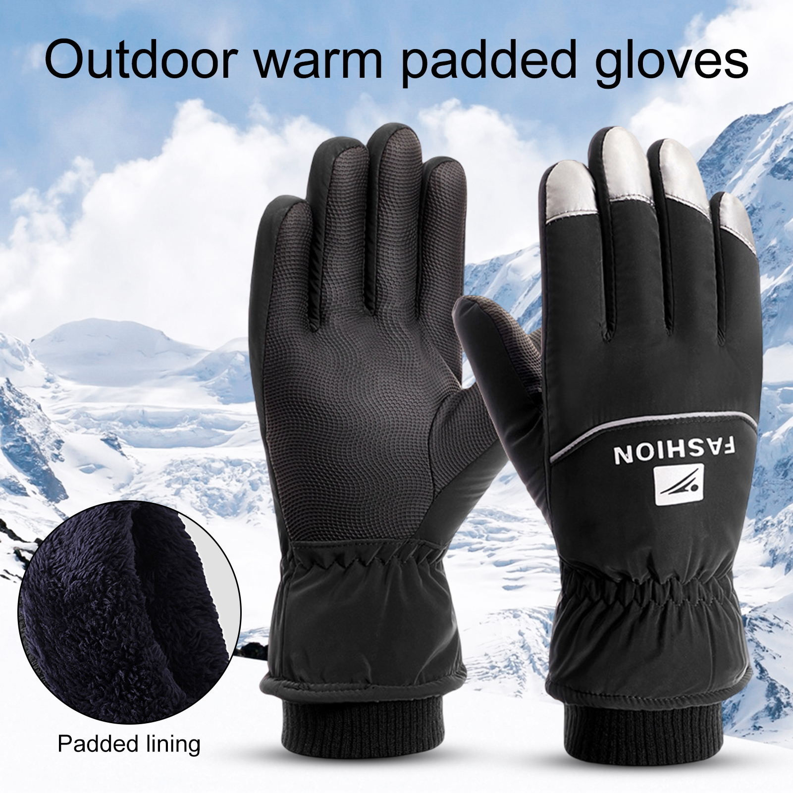 HEVIRGO 1 Pair Winter Gloves Waterproof Breathable Windproof Touch