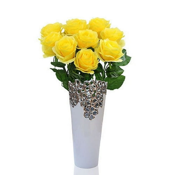 HEVIRGO 1 Pc Artificial Flower Fake Rose Wedding Bridal Party Home Garden Decoration, Yellow