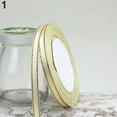 thumbnail image 1 of HEVIRGO 1 Roll 25 Yard 6mm Wide Golden Tone Rimmed Stain Ribbons Wedding Birthday Decor Beige Polyester, 1 of 7
