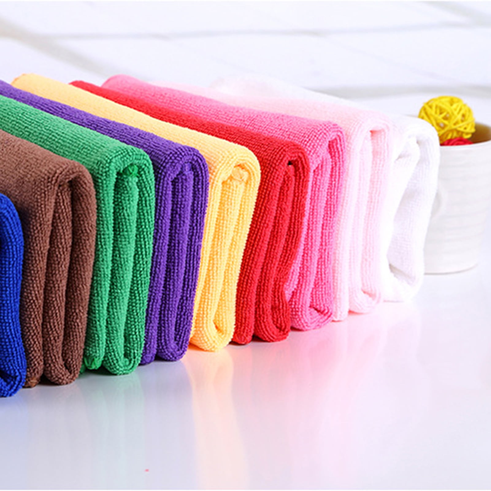 10 pcs Microfiber Cleaning Cloth Bar Rags Tea Towel Hand Towels Kitchen  Dish Rag