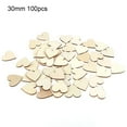 thumbnail image 1 of HEVIRGO 100Pcs Wooden Love Heart Shape Embellishment Plaques Wedding Craft 20/30/40mm Brown Wood, 1 of 3