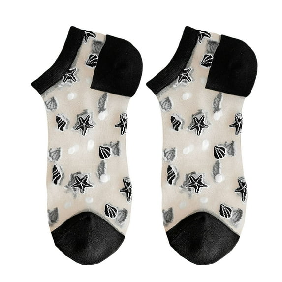 HEVIRGO 11 Pair Invisible Socks All Match Elastic Breathable Short Weaving Sole Cool Polyester Transparent Design Women Socks Shoes Accessories,Black