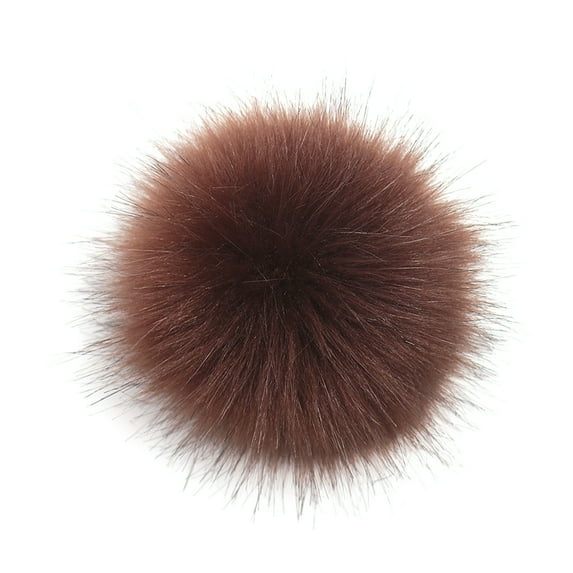 HEVIRGO 11PCS 12cm Fake Fur Hair Fluffy Pompom Ball Pendant Hat Bag Shoes DIY Accessories,Coffee