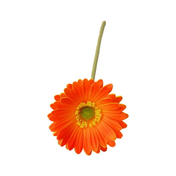 HEVIRGO 11PCS Artificial Gerbera Jamesonii with Stem Realistic Fake Silk Flower Home Office Table Centerpiece Faux Flower Branch Floral Arrangement Decoration,Orange