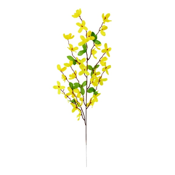 HEVIRGO 11PCS Artificial Winter Jasmine with Stem Realistic Fake Silk Yellow Flower Home Office Table Centerpiece Faux Flower Branch Floral Arrangement Decoration,Yellow