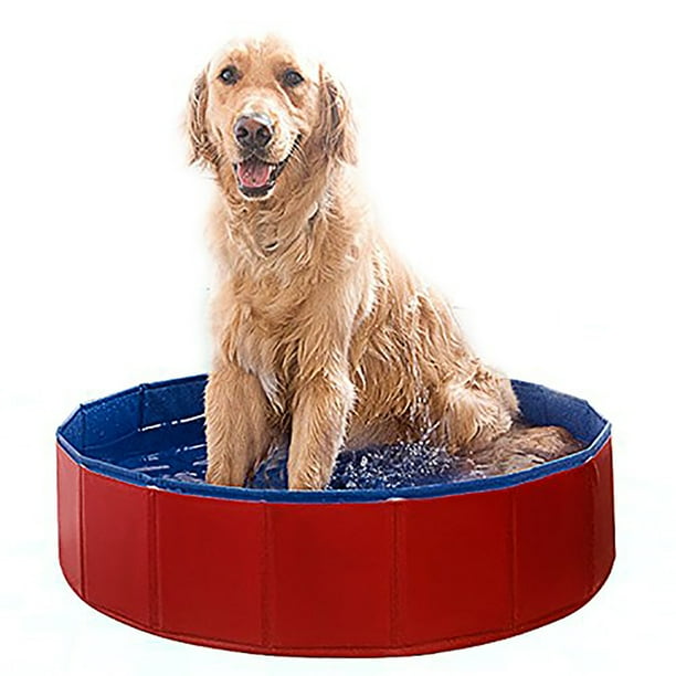 HEVIRGO 12" Collapsible Pet Dog Bath Swimming Pool, Kiddie Pool