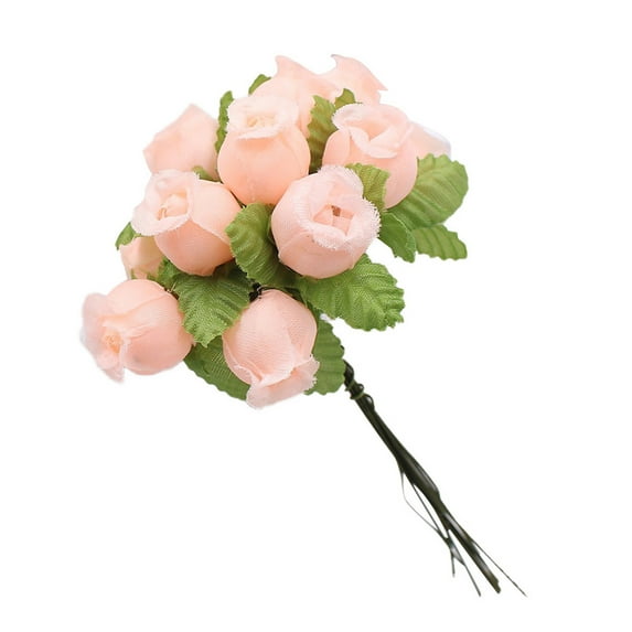 HEVIRGO 12Pcs/Bouquet Artificial Rose Anti-droop Easy to Bend 18 Colors Artificial Rose Flowers for Household Plastic