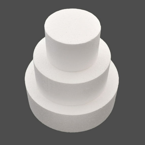 HEVIRGO 12inch Round Foam Cake Dummy Sugarcraft Flower Decor Practice Model