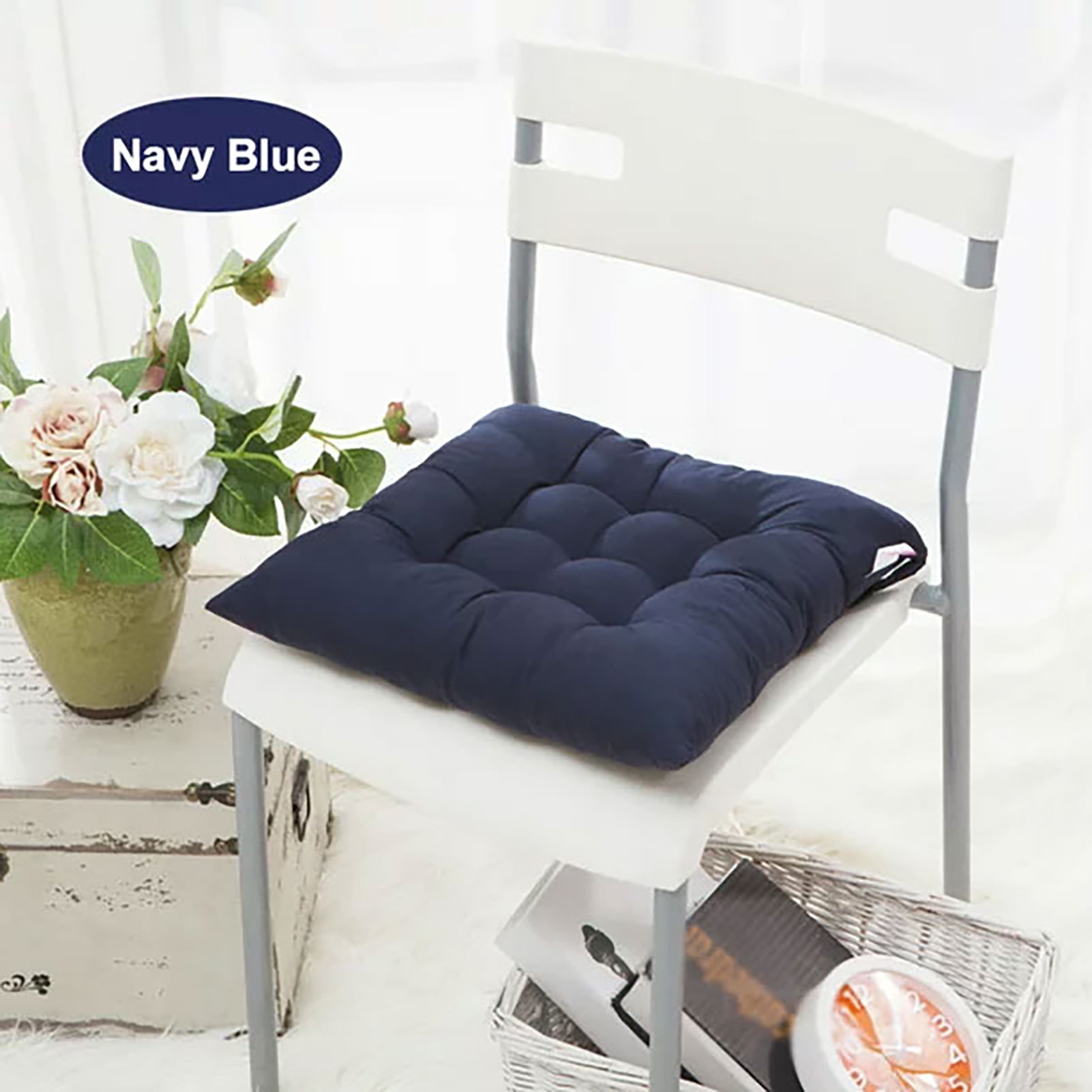 HEVIRGO 16x16 Inch Square Chair Cushion Mat, Solid Color Anti Skid Wear