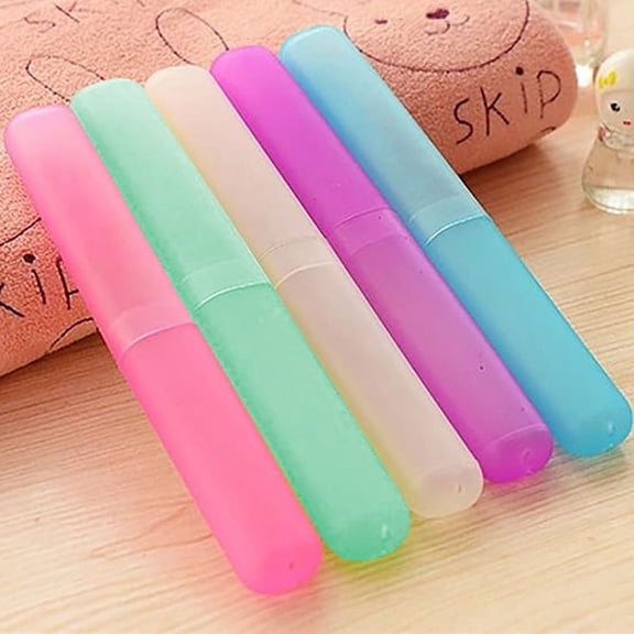 HEVIRGO 1PC Portable Travel Hiking Camping Toothbrush Holder Case Tube Protect Cover Box