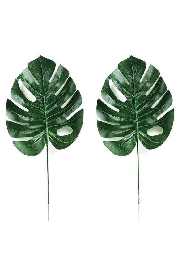 2Pcs Artificial Tropical Monstera Leaves Wedding Party Home Table Decoration