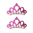 thumbnail image 1 of HEVIRGO 2Pcs Pet Hair Clips Faux Pearl Crown Shape Head Decoration Polyester Pretty Pet Dogs Hairpins for Teddy Red Polyester, 1 of 8