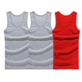 thumbnail image 1 of HEVIRGO 3 Pack Men Tank Top, Casual Solid Color Slim Fitness Tank A-Shirts Plus Size Vest Undershirts(Grey + Grey + Red L), 1 of 10