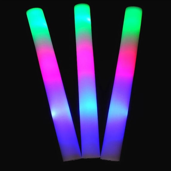 HEVIRGO 3Pcs Luminous LED Glow Light Stick Foam Wand Concert ...