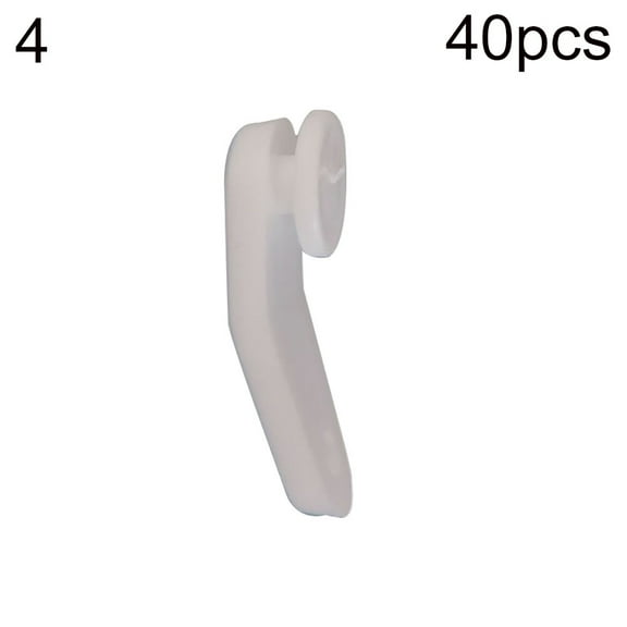 HEVIRGO 40Pcs Window Curtain Rod Slide Rail Track Glider Drape Pole Runner Loop Hook Plastic