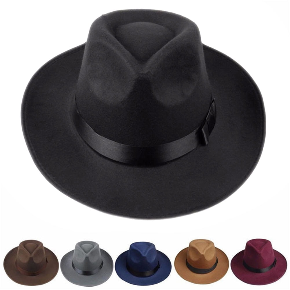 HEVIRGO 4PCS Unisex Hat Safe Fashion Universal Wide Brim Panama Hat for Summer,Black