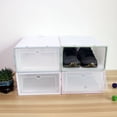 thumbnail image 1 of HEVIRGO 4Pcs Shoe Holder Transparent Lightweight PP Clear Plastic Stackable Shoe Organizer for Home, 1 of 8
