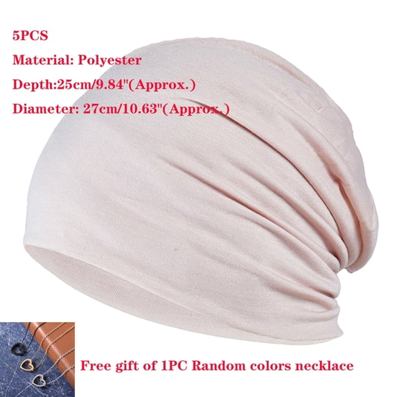 HEVIRGO 5PCS Unisex Solid Color Elastic Thin Hat Street Dance Brimless Running Beanie Headwear