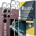 thumbnail image 1 of [2+2 Pack] Galaxy S22 Ultra Screen Protector, 9H Tempered Glass, Ultrasonic Fingerprint Support, 3D Curved, HD Clear Scratch Resistant for Samsung Galaxy S22 Ultra 5G Glass Screen Protector, 1 of 7