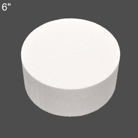 HEVIRGO 6inch Round Foam Cake Dummy Sugarcraft Flower Decor Practice Model Foam