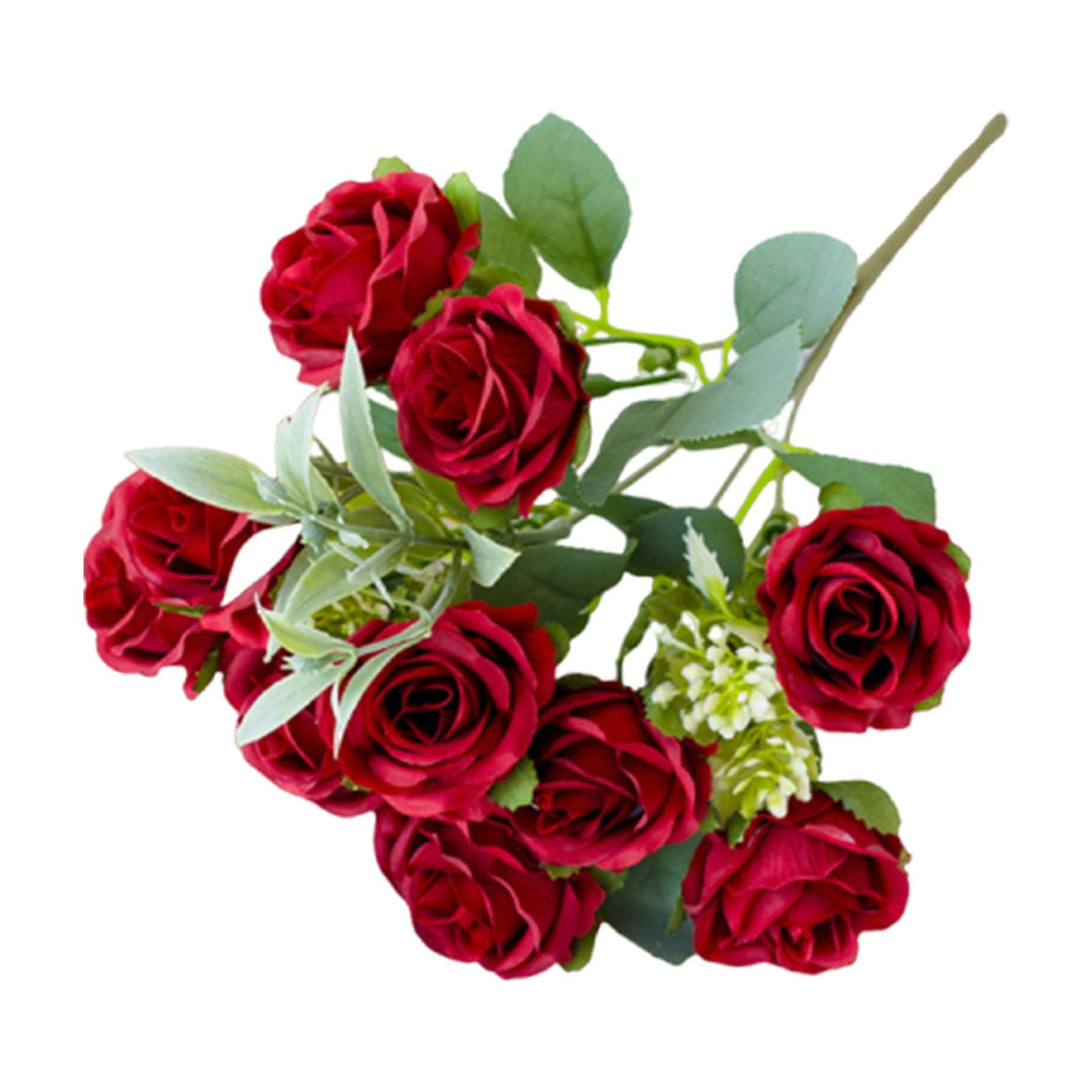 HEVIRGO 7PCS Artificial Rose Flower Branch with Stem Realistic Reusable