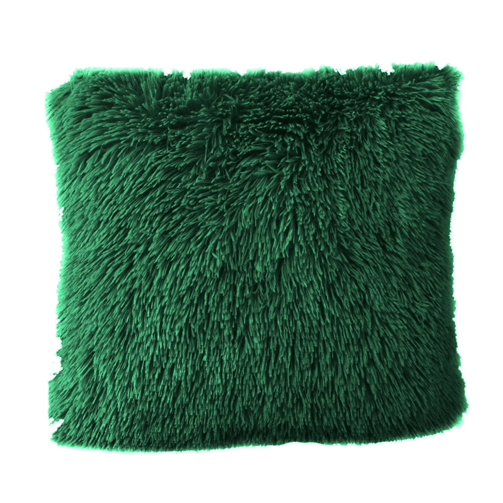 HEVIRGO 7PCS Warm Soft Fluffy Throw Pillow Case Cover Cushion Home Bed Sofa Car Decoration,Dark Green