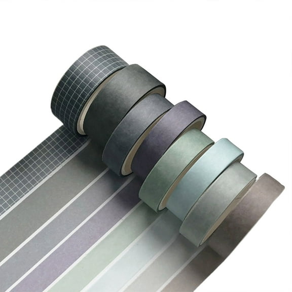 8 Rolls/Box Washi Tape Adhesive Convenient Solid Colors Decorative Students School Scrapbook Stickers for Decorating Gold