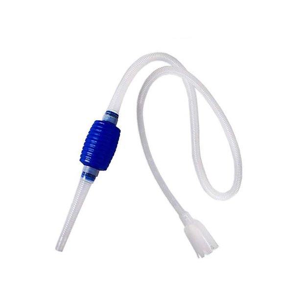 HEVIRGO Aquarium Fish Tank Water Change Pump Siphon Suction Pipe Gravel Cleaner Tool Blue Plastic