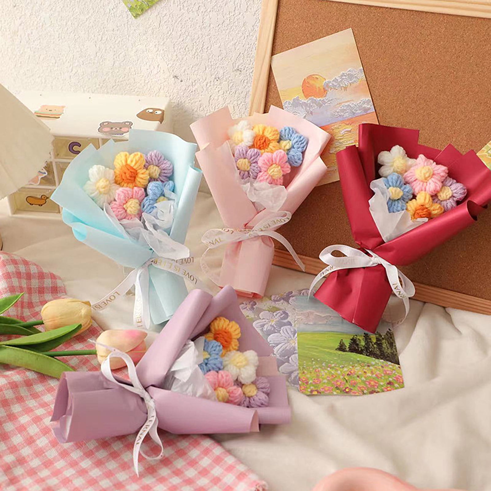 HEVIRGO Artificial Flower Bouquet Vibrant Color Lovely Appearance Non